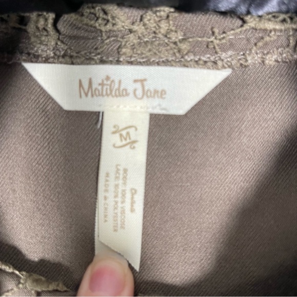 Matilda Jane Womens Medium Green Ambitious You Shawl Collar Floral Boho Vest Top - Picture 10 of 11